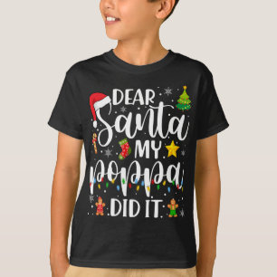 Funny Beste Santa My Poppa deed het met de kerstfa T-shirt