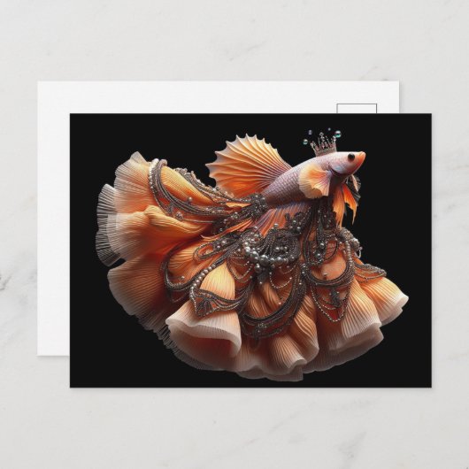 Funny Betta Fish Mode Briefkaart (Voorkant / Achterkant)