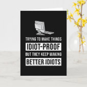 Funny Better Idiots Programming Gift Kaart (Gele Bloem)