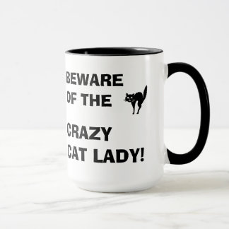 Funny Beware van de Crazy Cat Lady Mok