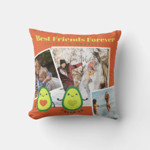 Funny BFF FOTO COLLAGE Gift Personalized AVOCADO Kussen
