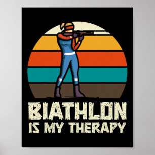 Funny Biathlon Winter Ski Skiing Fun Lovers Poster