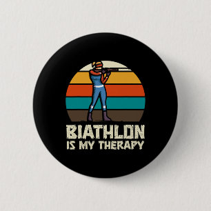 Funny Biathlon Winter Ski Skiing Fun Lovers Ronde Button 5,7 Cm