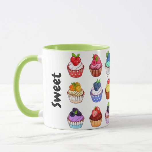 Funny bicolour cupcake coffee mug (Gauche)