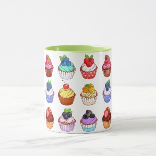 Funny bicolour cupcake coffee mug (Centre)