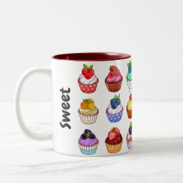 Funny bicolour cupcake coffee mug mok