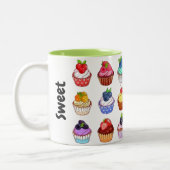 Funny bicolour cupcake coffee mug mok (Links)