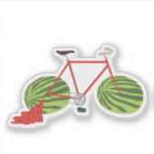 Funny Bicycle met Watermeloen Wheels Sticker (Voorkant)