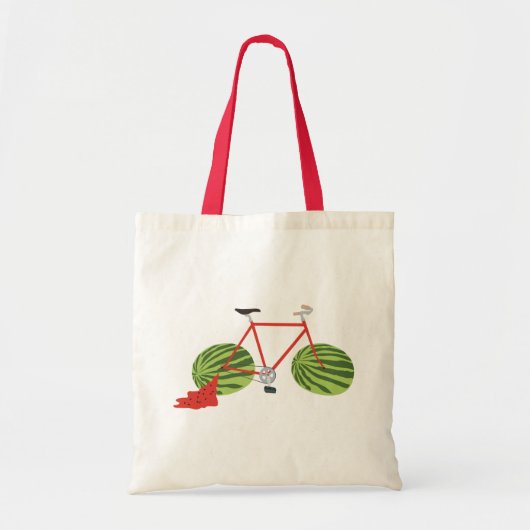 Funny Bicycle met Watermeloen Wheels Tote Bag (Voorkant)