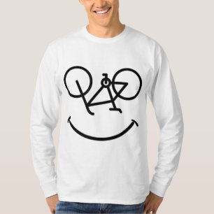 Funny Bicycle Smile Quotes Bike Smiling Face Biker T-shirt