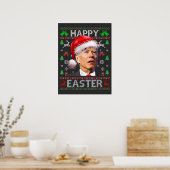Funny Biden Confused Happy Easter Ugly Christmas T Poster (Keuken)