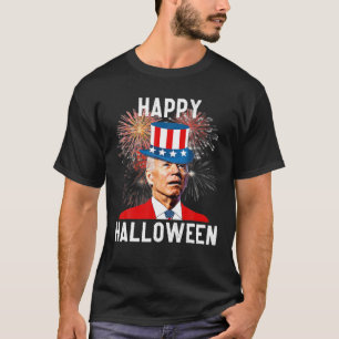 Funny Biden Happy Halloween verward 4e juli U T-shirt