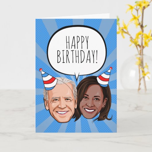 Funny Biden Harris Carte d'anniversaire (Fleur jaune)