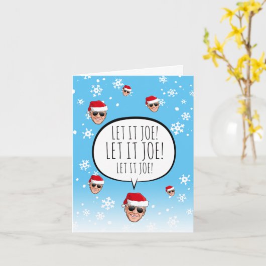 Funny Biden Kerstmis: Laat het Joe zijn Kaart (Gele Bloem)