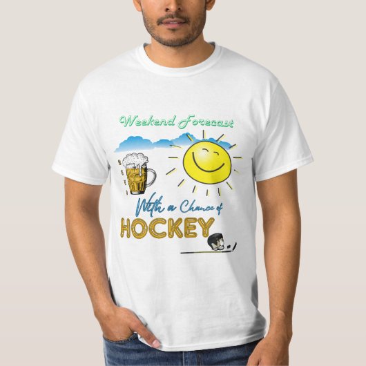 FUNNY ! Bière et Hockey - T-shirt des prévisions d (Devant)