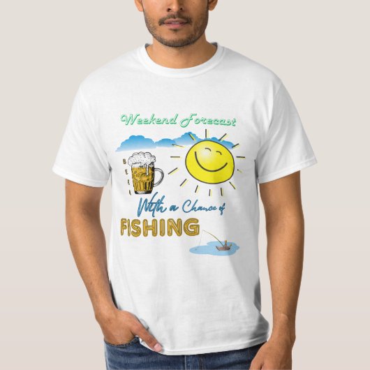 FUNNY ! Bière et pêche - T-shirt des prévisions de (Devant)