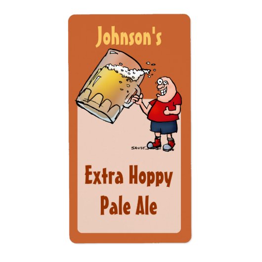Funny Big Beer Guy Homebrew Beer Label (Voorkant)