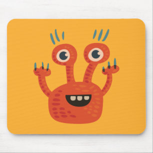 Funny Big Eyed Smilling Cute Monster Muismat