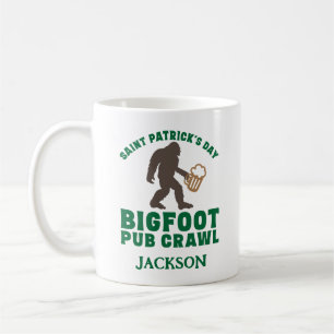 Funny Big Foot Pub Crawl Name St Patricks Day Koffiemok