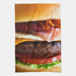 Funny big hamburger theedoek