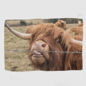 Funny big hiry Scottish Highland Golfhanddoek (Horizontaal)