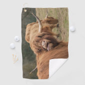 Funny big hiry Scottish Highland Golfhanddoek (Insitu)
