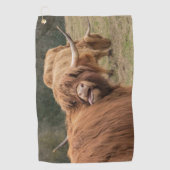 Funny big hiry Scottish Highland Golfhanddoek (Voorkant)