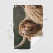 Funny big hiry Scottish Highland Golfhanddoek (Insitu)