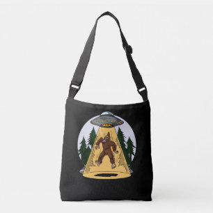 Funny Bigfoot Alien Abduction Space UFO Crossbody Tas