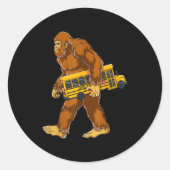 Funny Bigfoot Bus Driver Sasquatch School Bus Love Ronde Sticker (Voorkant)