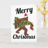 Funny Bigfoot carte de voeux de Noël (Fleur jaune)
