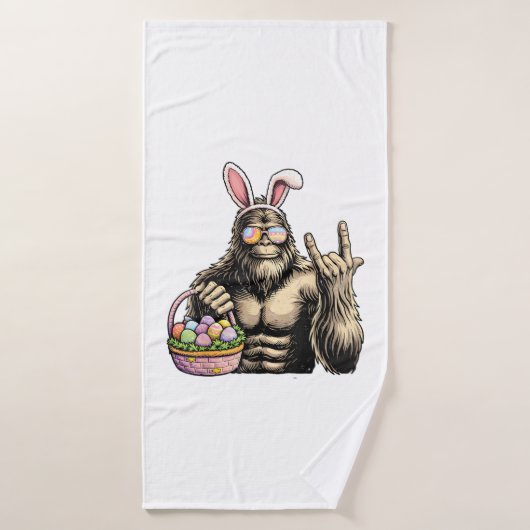 Funny Bigfoot Easter Egg Rock Sasquatch Easter Day (Serviette de bain)