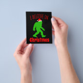 Funny Bigfoot geloof ik in Kerstmis Flyer (Hand)