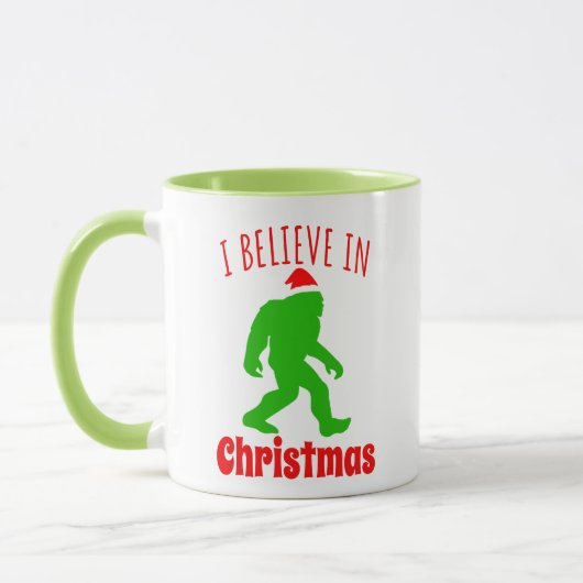 Funny Bigfoot geloof ik in Kerstmis Mok (Links)