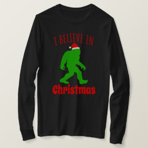 Funny Bigfoot geloof ik in Kerstmis T-shirt