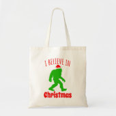Funny Bigfoot geloof ik in Kerstmis Tote Bag (Voorkant)