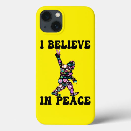 Funny Bigfoot geloof ik in vrede Case-Mate iPhone Case (Achterkant)