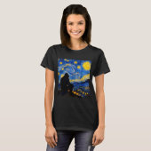 Funny Bigfoot Graphic Van Gogh Style Sasquatch Sta T-shirt (Voorkant volledig)