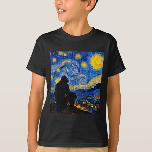 Funny Bigfoot Graphic Van Gogh Style Sasquatch Sta T-shirt (Voorkant)
