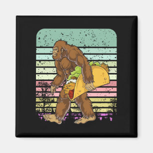 Funny Bigfoot Holding A Taco Magneet