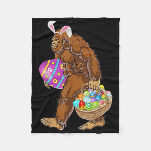 Funny Bigfoot Hunting Easter Eggs Fleece Deken (Voorkant)