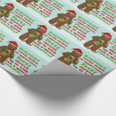 Funny Bigfoot Merry Kerstmis Sasquatch Pun Cadeaupapier (Hoek)