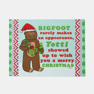 Funny Bigfoot Merry Kerstmis Sasquatch Pun Deurmat