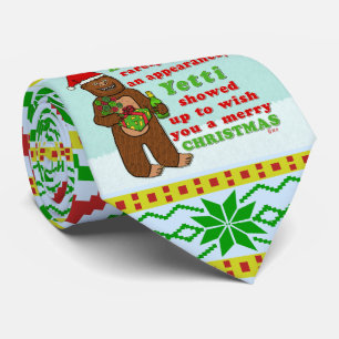 Funny Bigfoot Merry Kerstmis Sasquatch Pun Stropdas