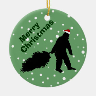 Funny Bigfoot Pulling kerstboomversiering Keramisch Ornament