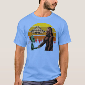 Funny Bigfoot Sasquatch en Alien UFO Abductie T-shirt