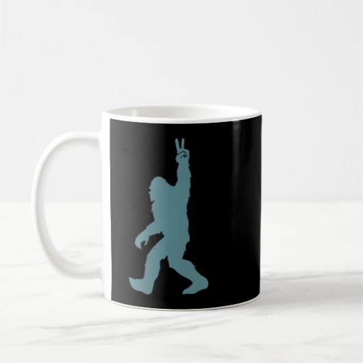 Funny Bigfoot Sasquatch Peace Sign Big Foot Squatc Koffiemok (Links)