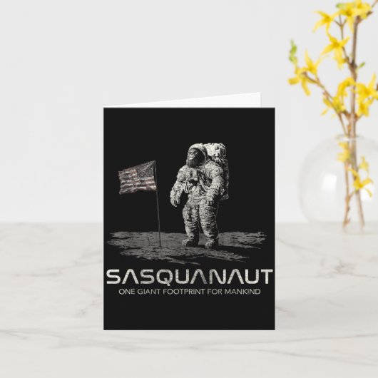 Funny Bigfoot Sasquatch Space Sasquanaut  Kaart (Gele Bloem)
