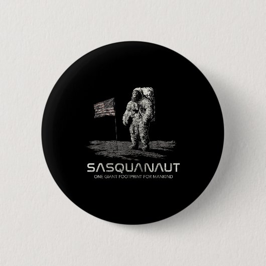 Funny Bigfoot Sasquatch Space Sasquanaut Ronde Button 5,7 Cm (Voorkant)