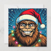 Funny Bigfoot Sasquatch Yeti Christmas Feestdagenkaart (Voorkant)